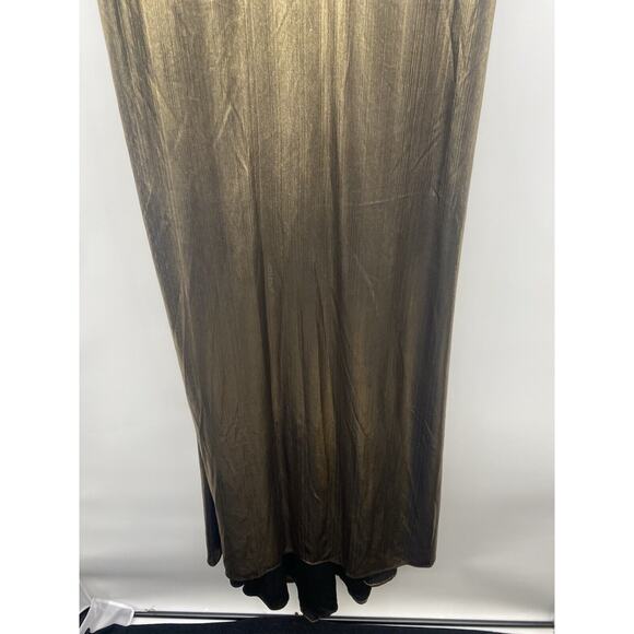 Leena for Mac Duggal Women's Gold Long Sleeve Sequined Gown/Dress Size 16 - Picture 4 of 16